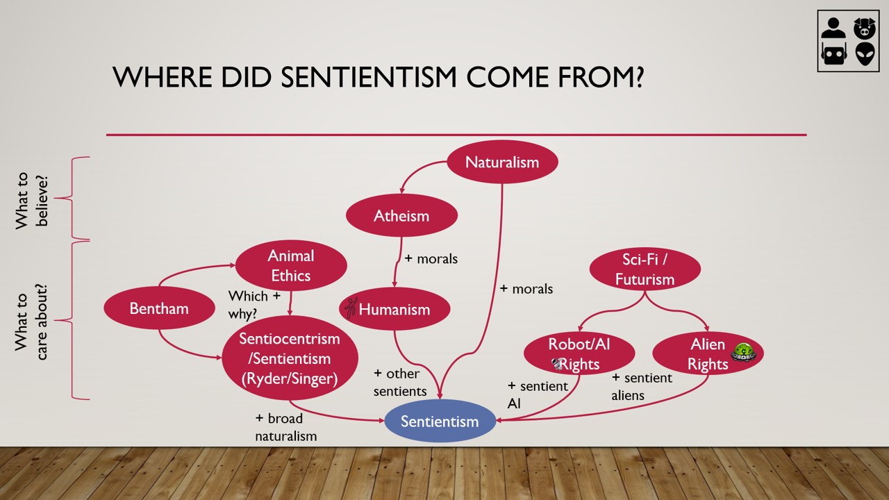 Where did sentientism come from intellectually?