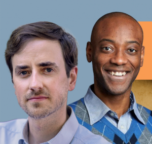 Headshots of Raffael Fasel and John Adenitire looking towards the camera.